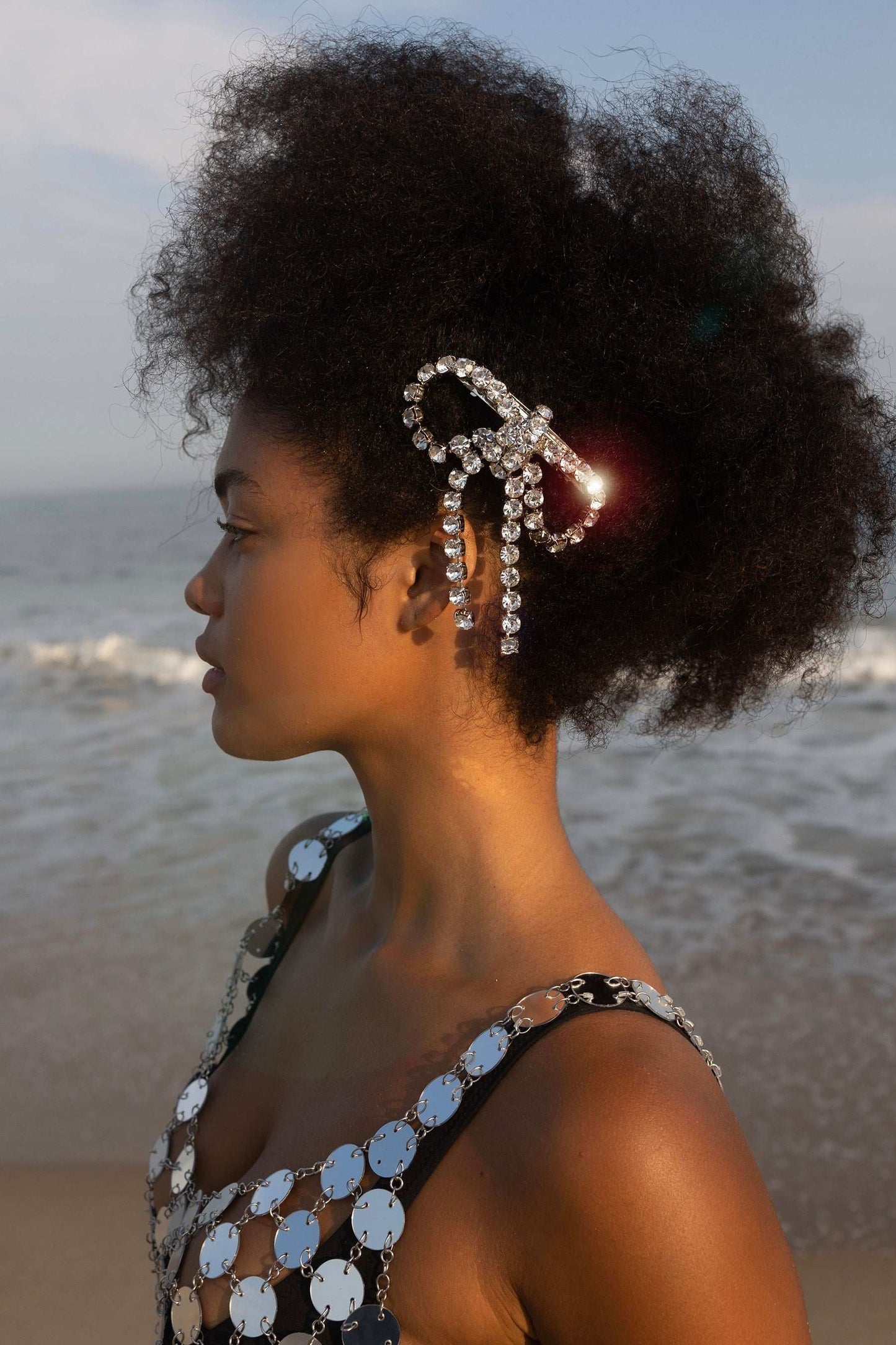 Kamala Crystal Bow Barrettes