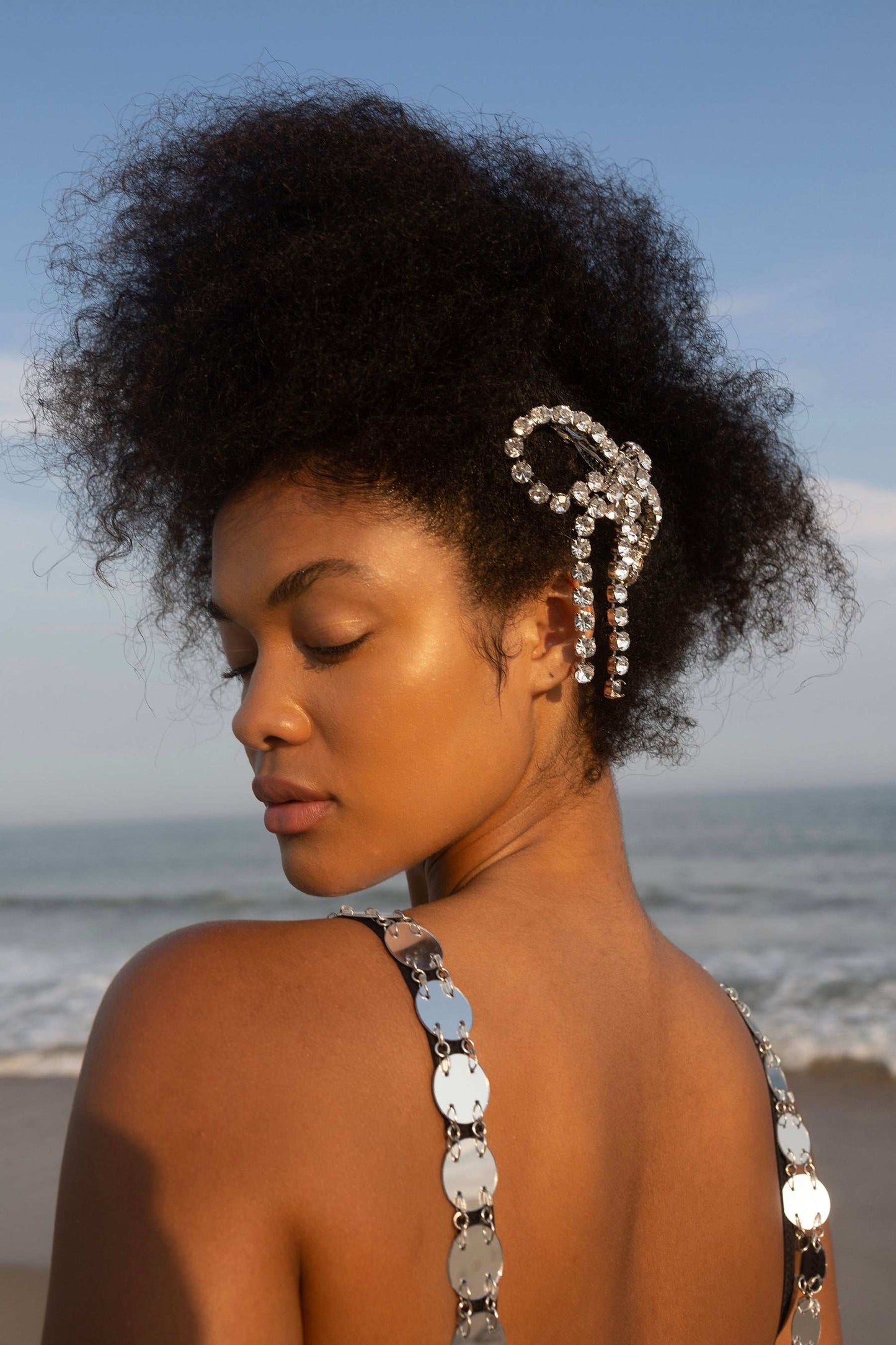 Kamala Crystal Bow Barrettes