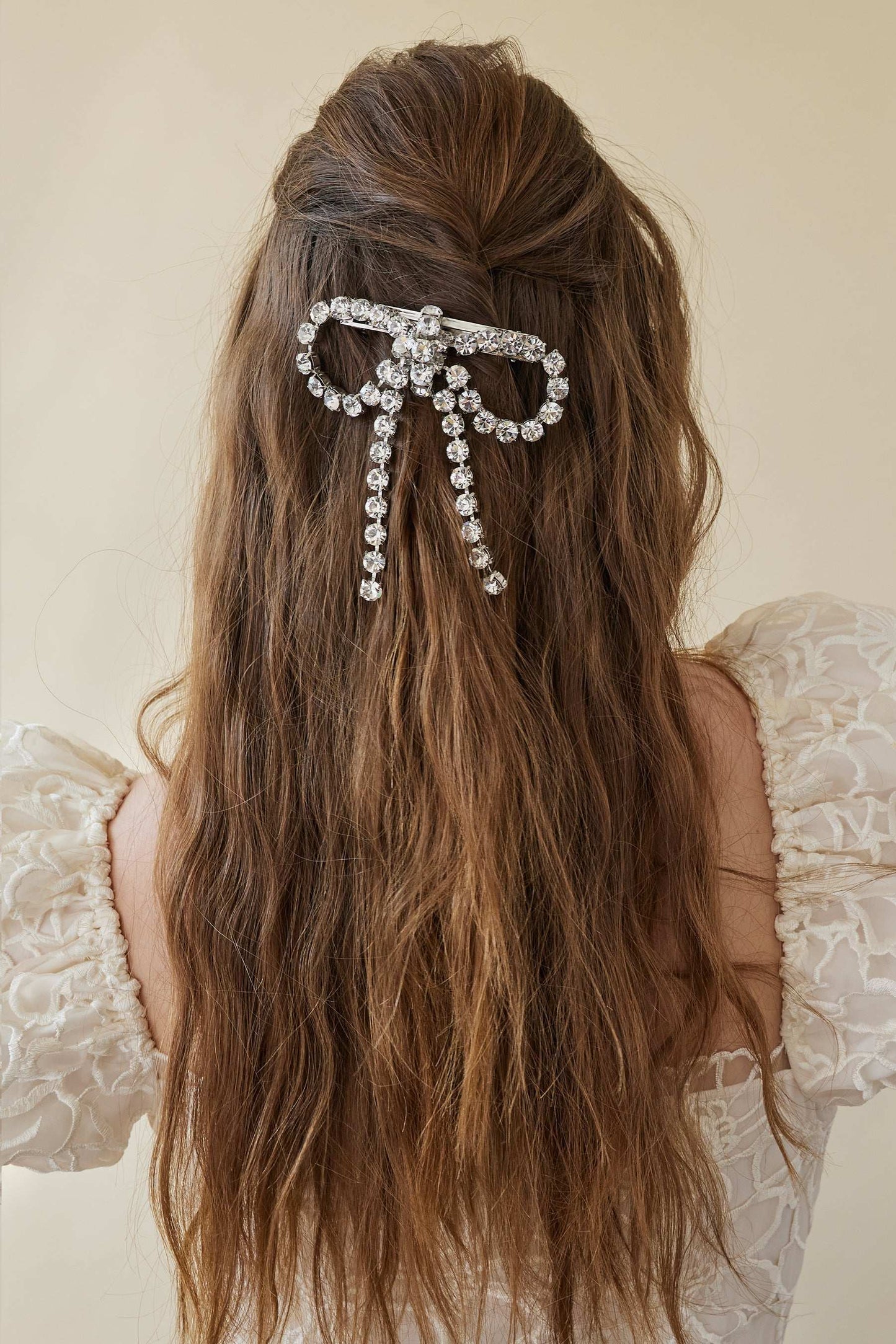 Kamala Crystal Bow Barrettes
