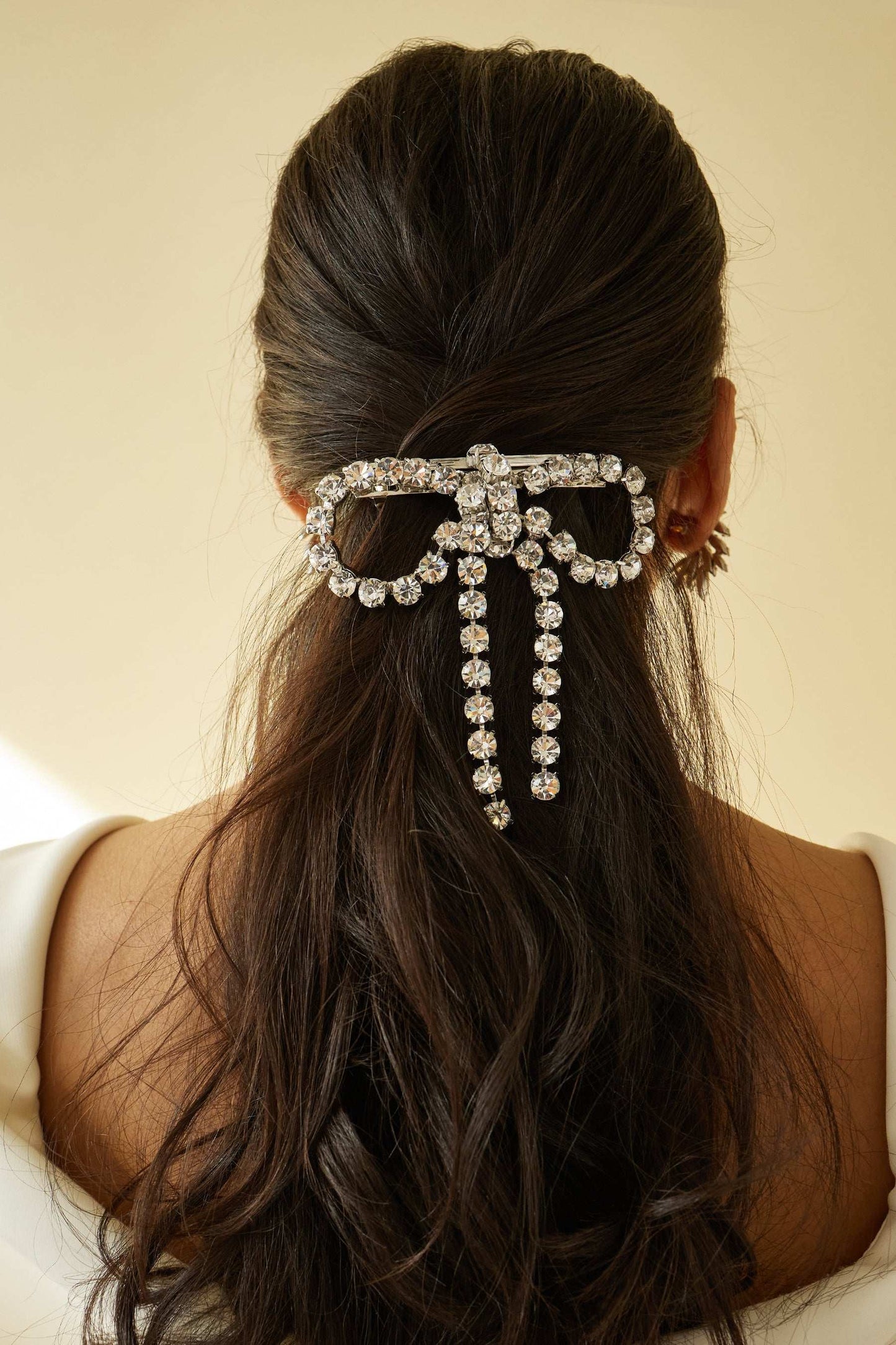 Kamala Crystal Bow Barrettes