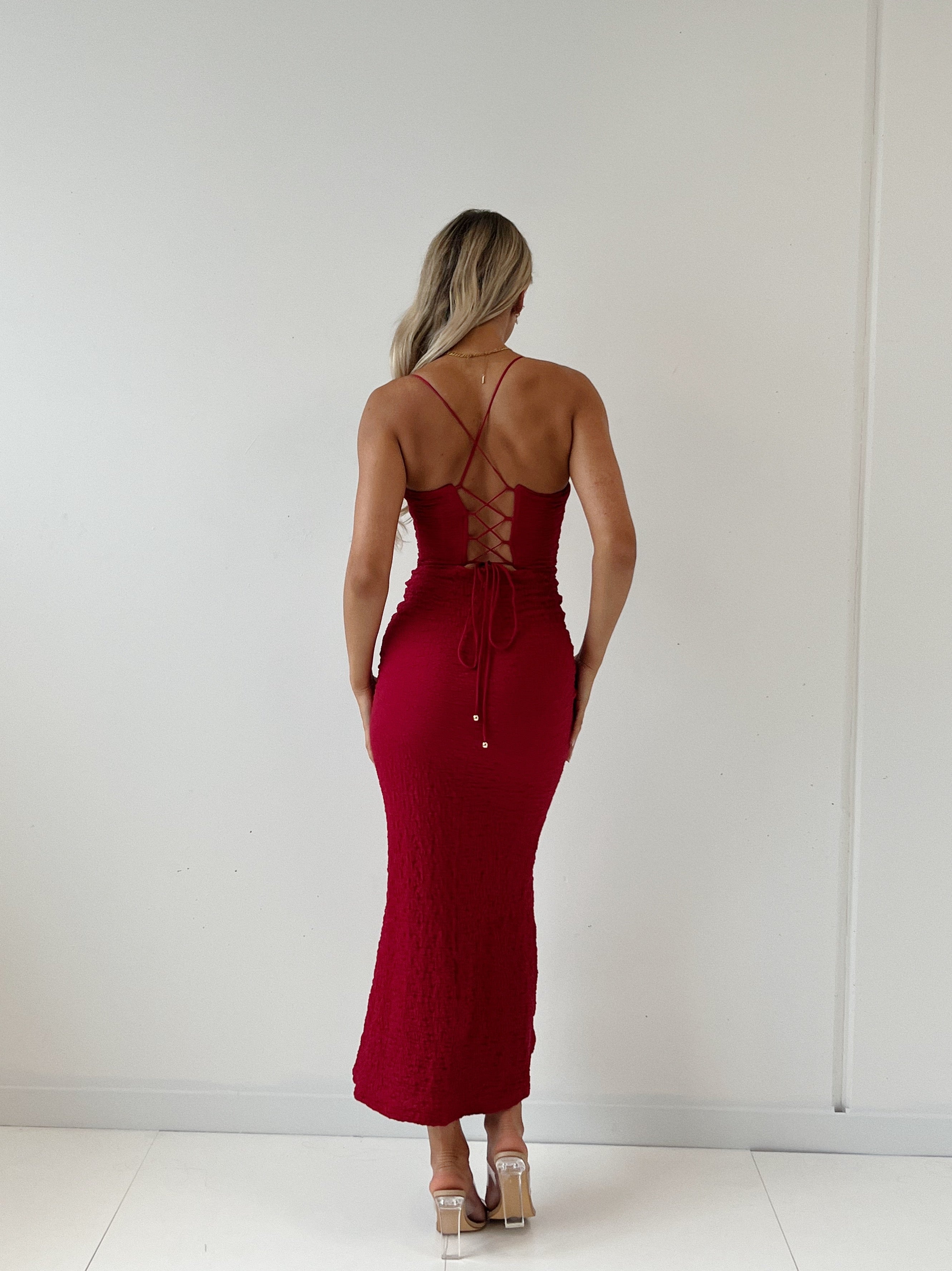 Magnificence Maxi Dress - Wine  GEMMACHIC