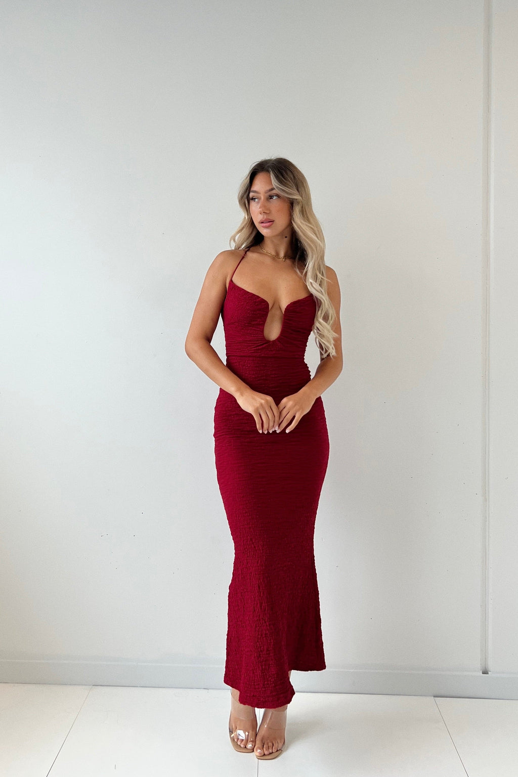 Magnificence Maxi Dress - Wine  GEMMACHIC