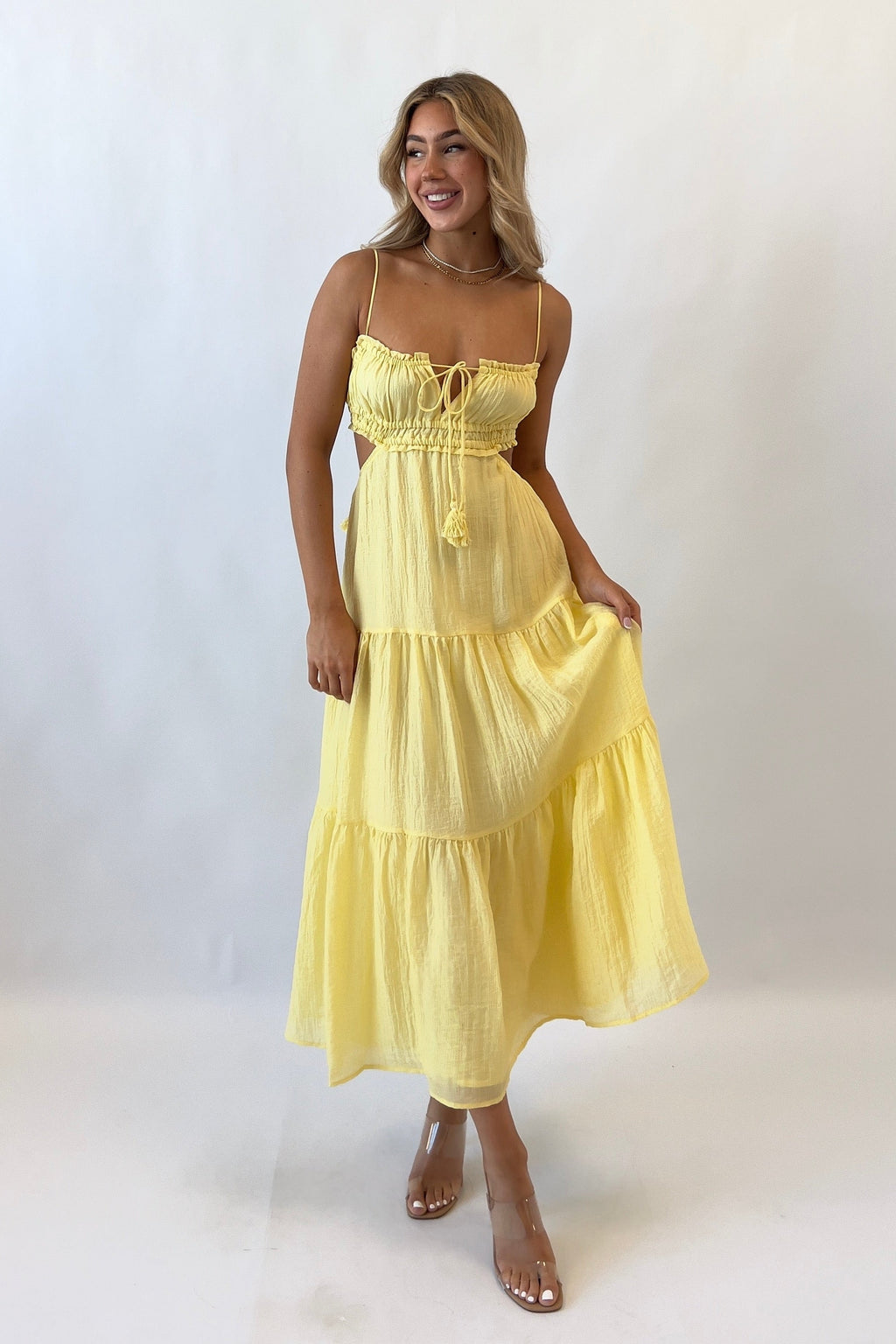 Rochelle Midi Dress - Lemon  GEMMACHIC