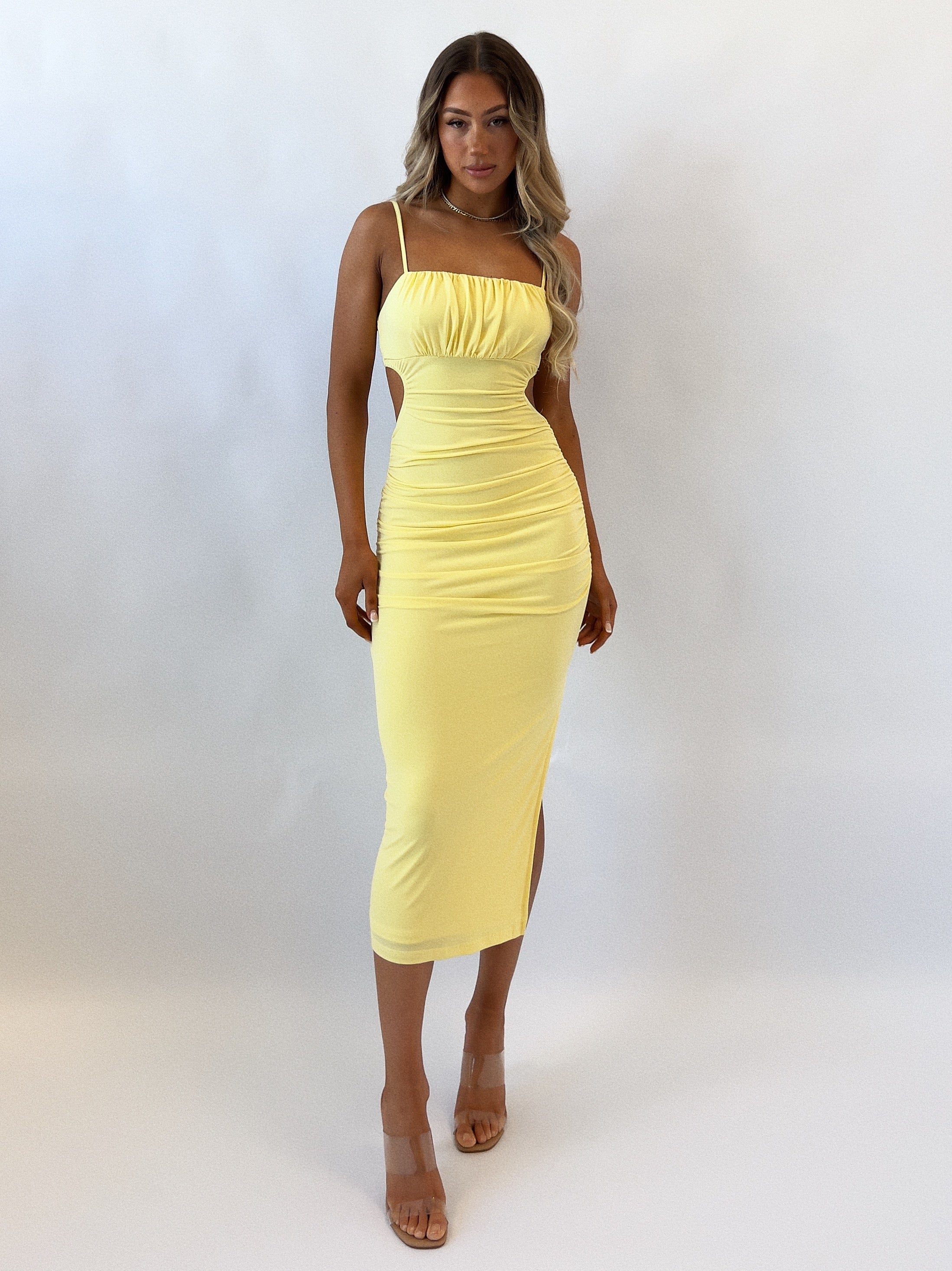 Kordyn Midi Dress - Yellow  GEMMACHIC