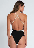 Palma Fleur - One-Piece Swimsuit with 3D Floral Detail and Wrap Tie  GEMMACHIC