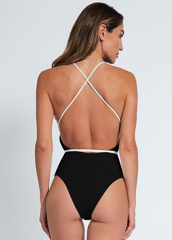 Palma Fleur - One-Piece Swimsuit with 3D Floral Detail and Wrap Tie  GEMMACHIC