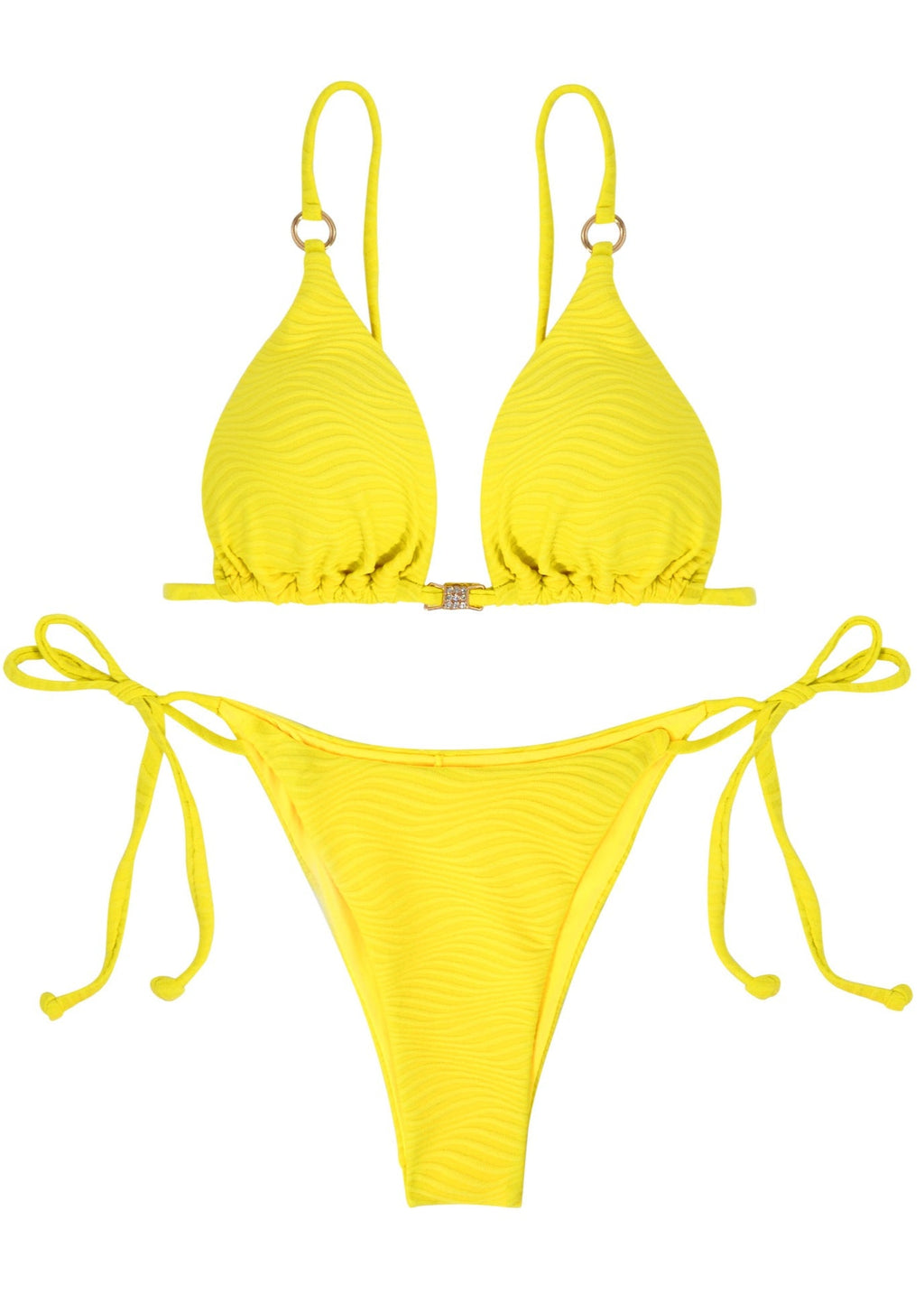 Golden Hour - One-Piece Swimsuit with TextuRed Fabric & Crystal Accent  GEMMACHIC