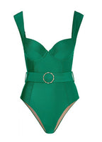 Emerald Shape - StructuRed One-Piece Swimsuit with Belt  GEMMACHIC