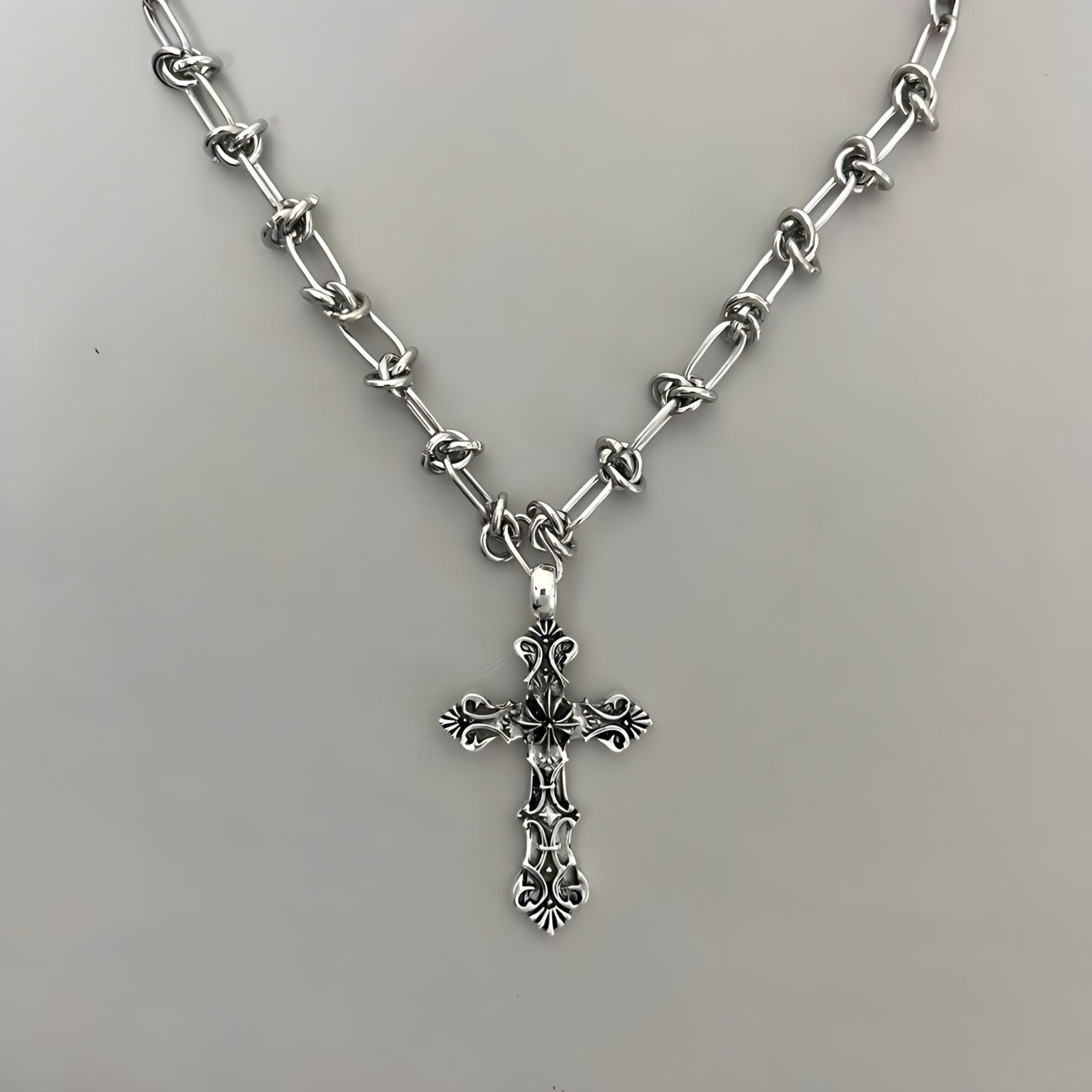 Barbed Cross Necklace  GEMMACHIC
