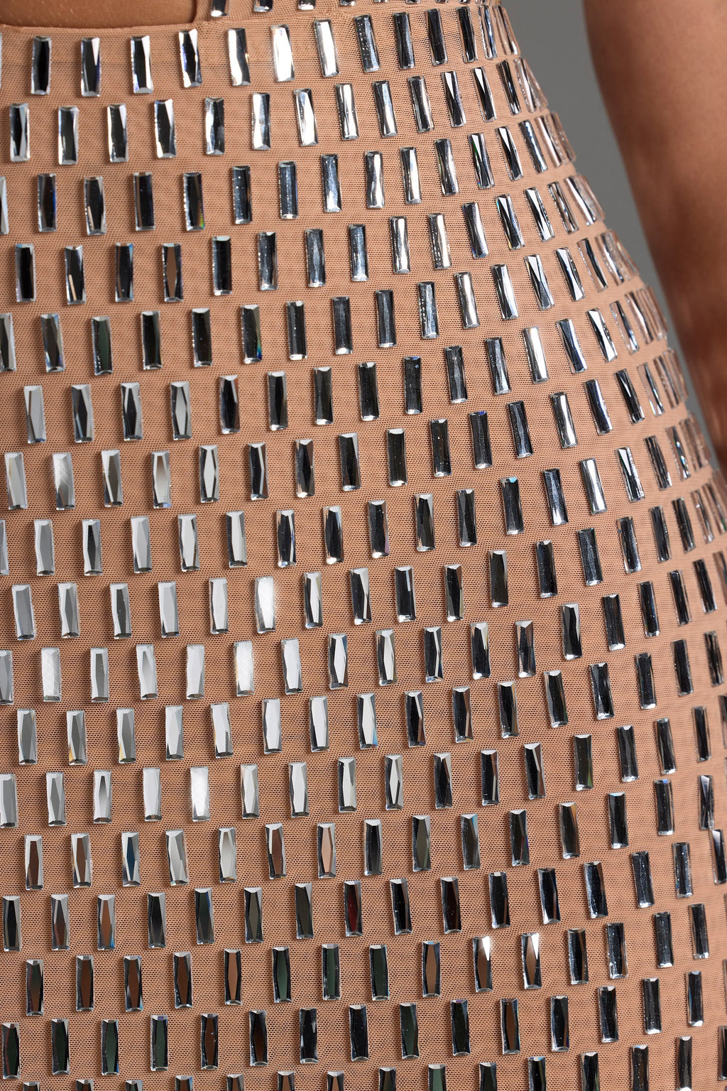 Embellished Cut-Out Mini Dress in Honey  Gemma Chic