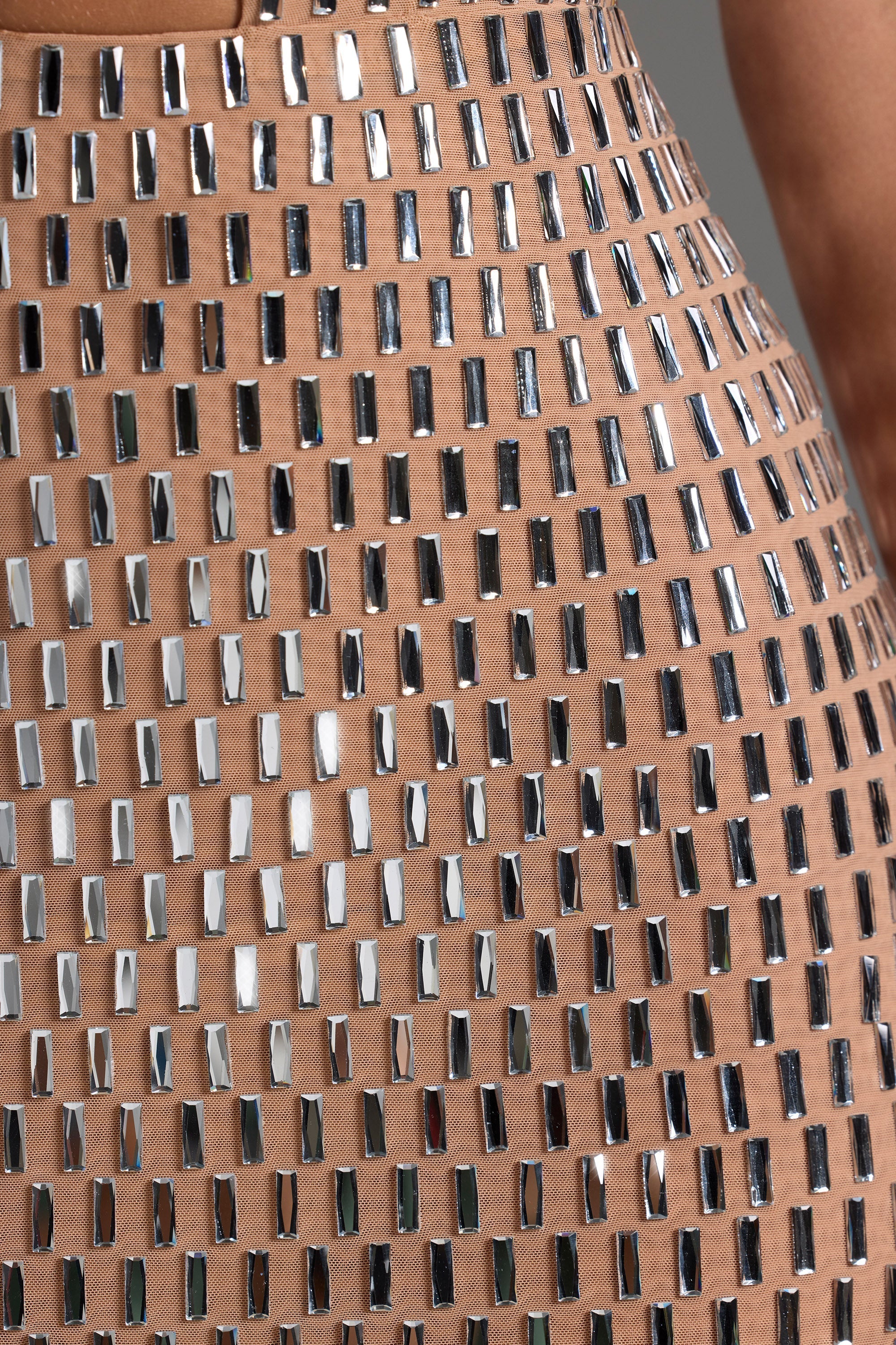 Embellished Cut-Out Mini Dress in Honey  Gemma Chic