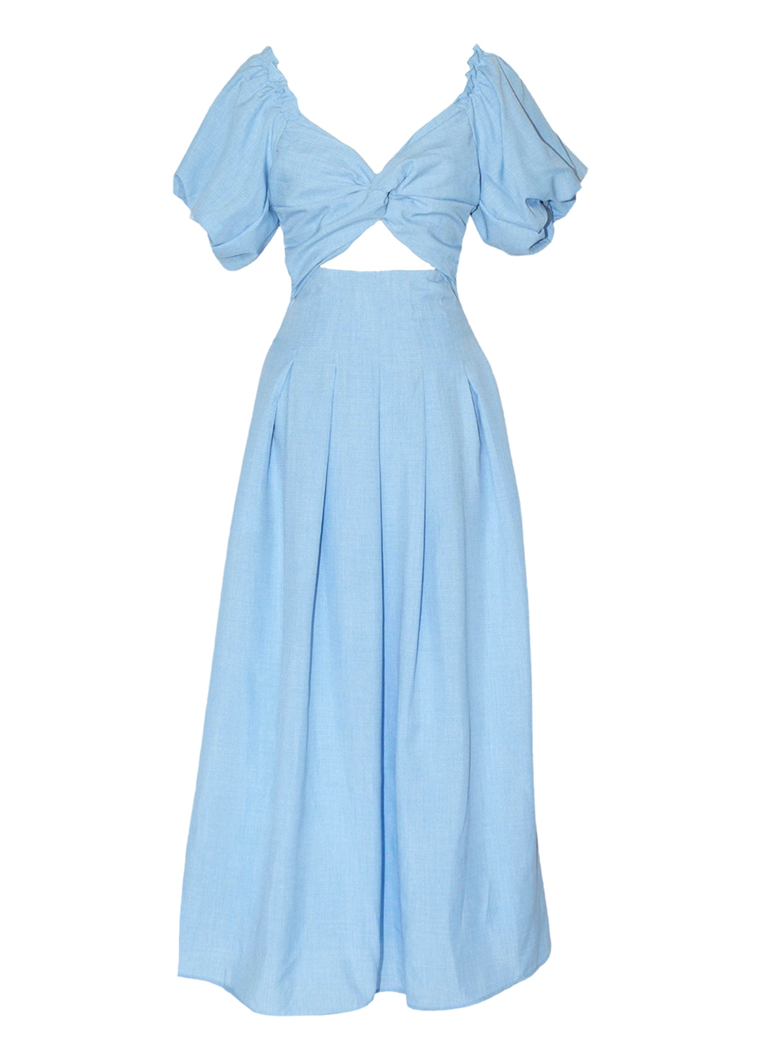 Larttie Off Shoulder Midi Dress - Powder Blue  GEMMACHIC