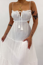 Rochelle Midi Dress - White  GEMMACHIC