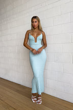 Blue Maxi Dress - SAMPLE SALE  GEMMACHIC
