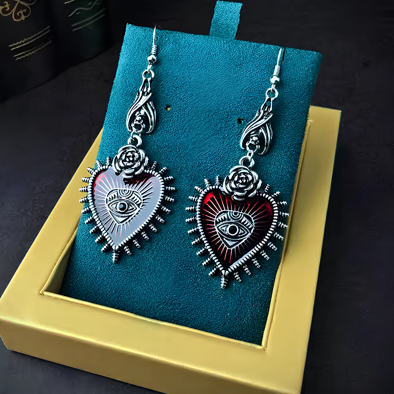Blood Rose Earrings  GEMMACHIC