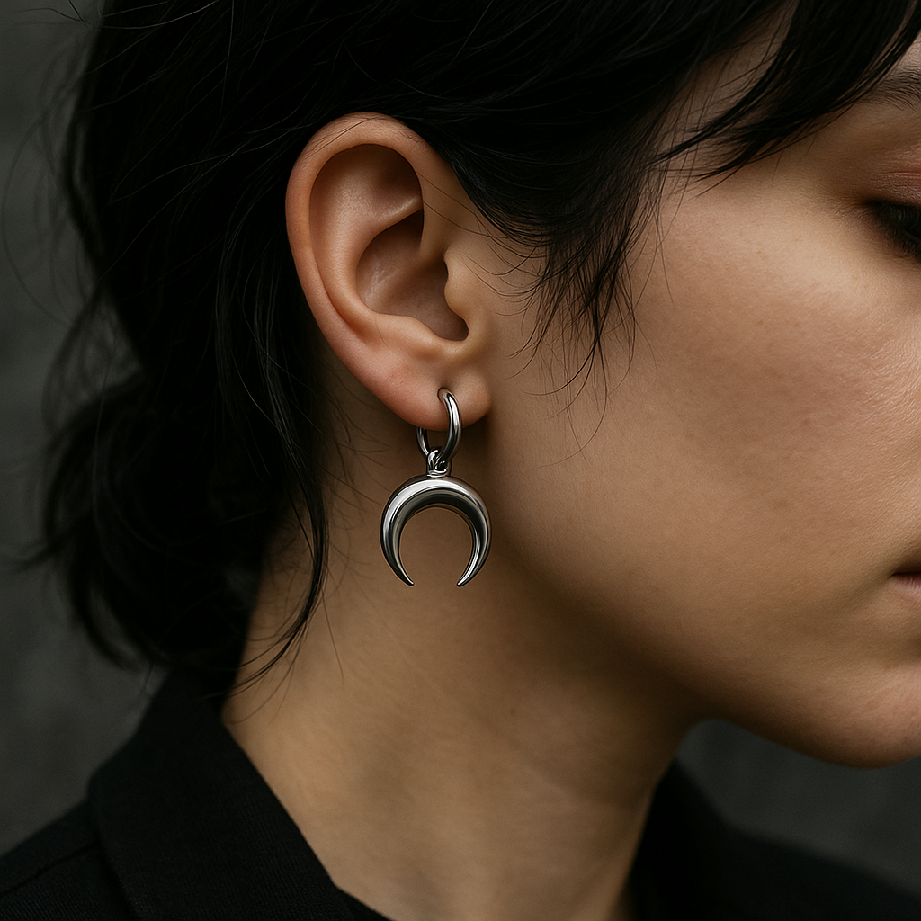 Crescent Moon Earrings  GEMMACHIC