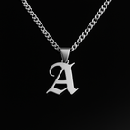 Gothic Letter Necklace  GEMMACHIC