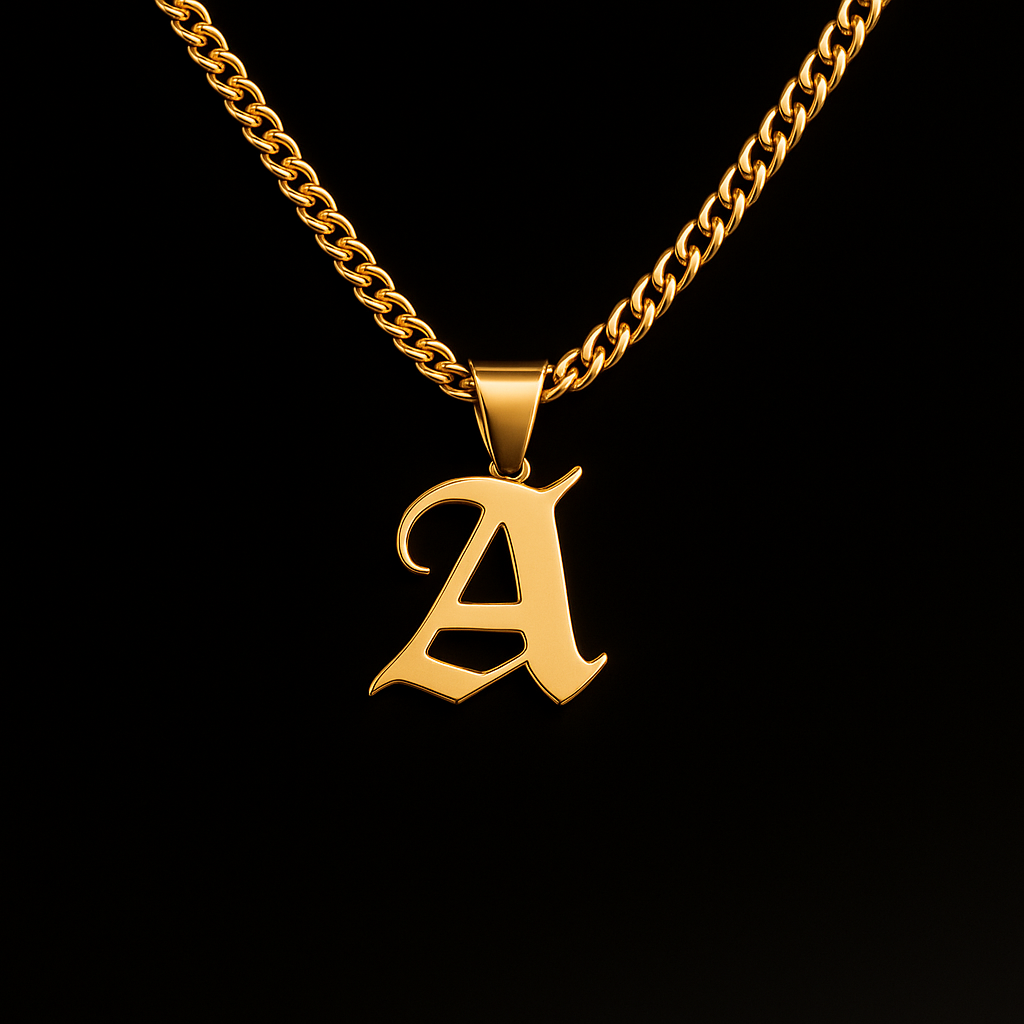 Gothic Letter Necklace  GEMMACHIC