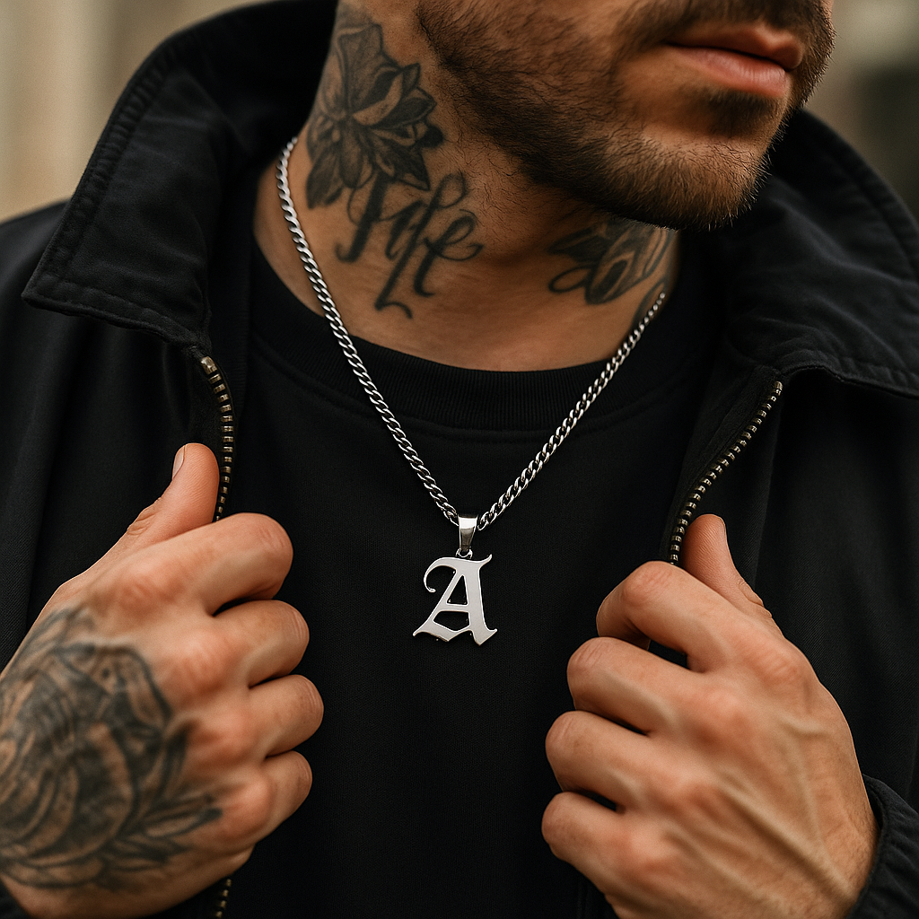 Gothic Letter Necklace  GEMMACHIC