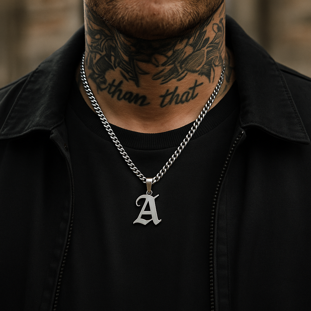 Gothic Letter Necklace  GEMMACHIC