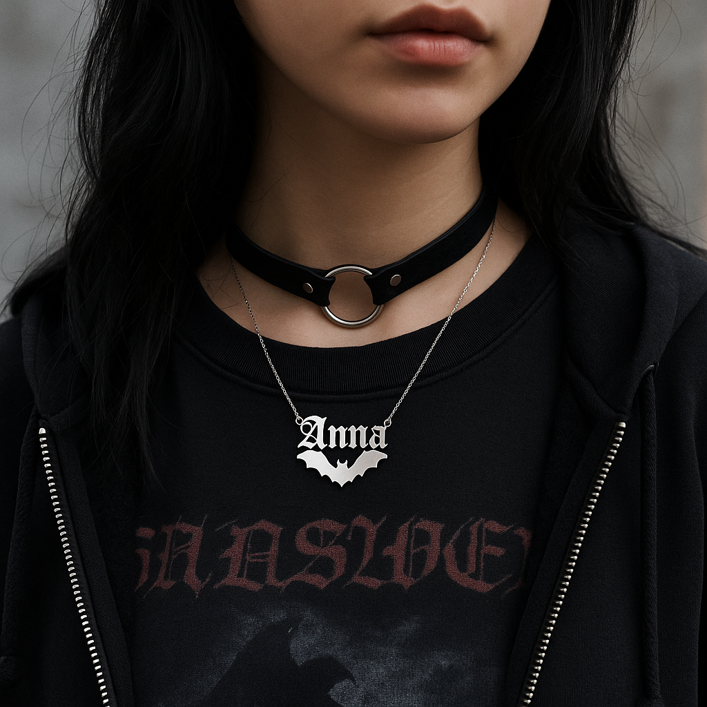 Bat Personalized Necklace  GEMMACHIC