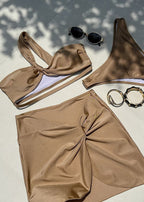 Sable Mirage - One Shoulder Bikini Set with Matching Wrap Skirt  GEMMACHIC