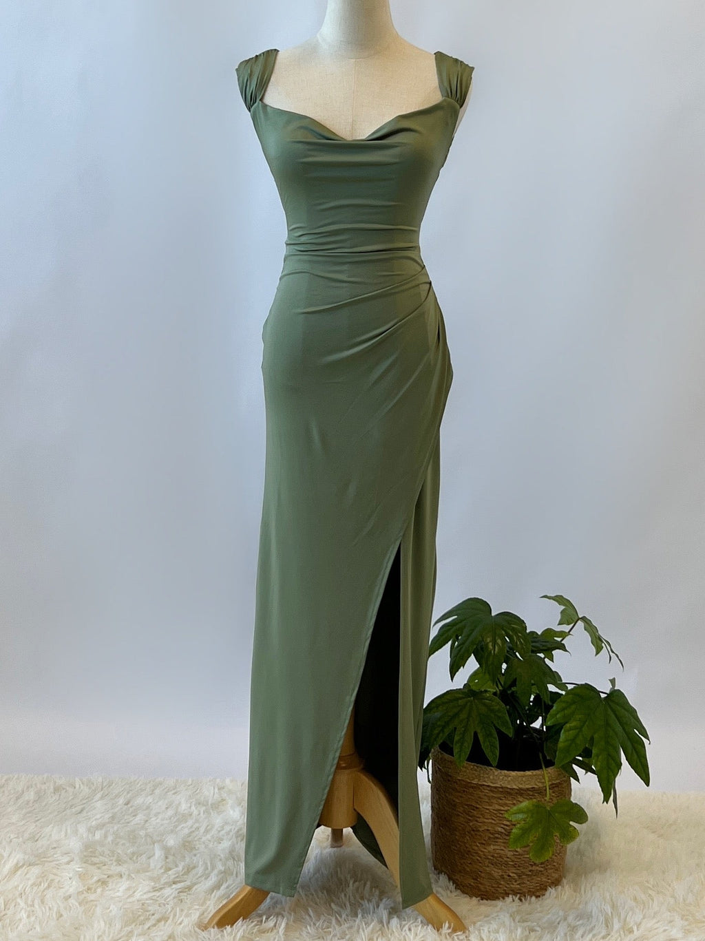 Polly Midi Dress - Khaki  GEMMACHIC