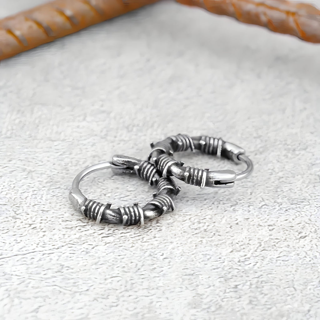 Barb Wire Hoop Earrings  GEMMACHIC