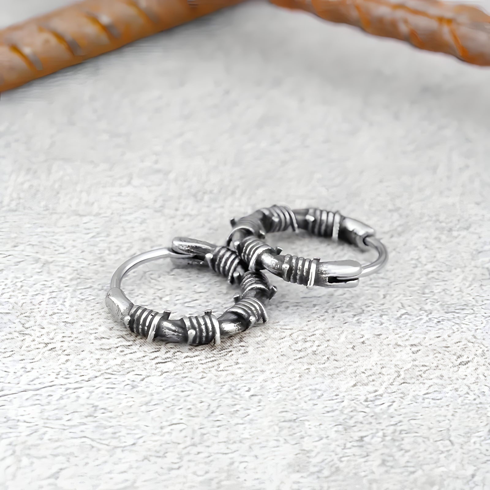 Barb Wire Hoop Earrings  GEMMACHIC