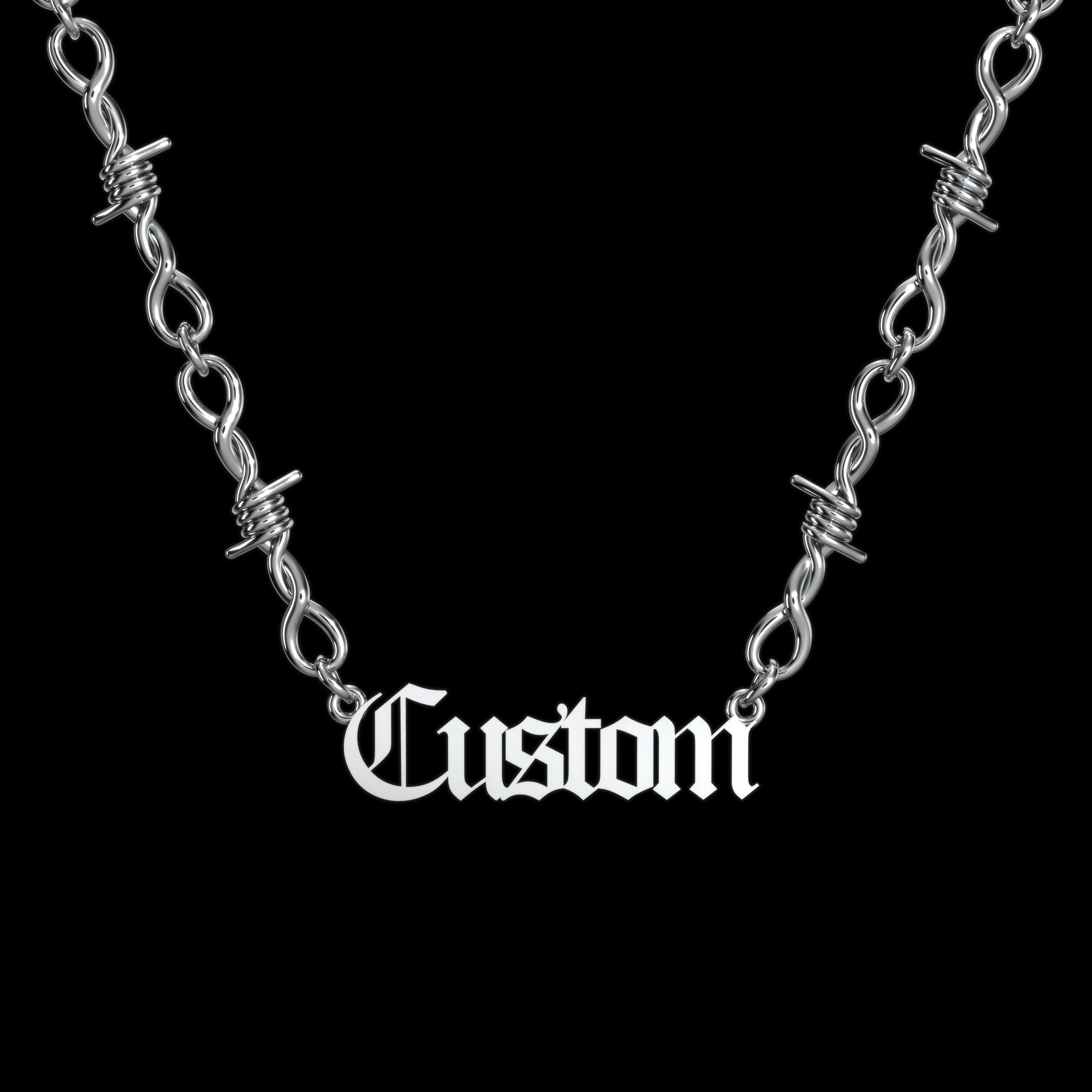 Barb Wire Personalized Necklace  GEMMACHIC