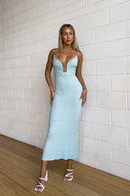 Blue Maxi Dress - SAMPLE SALE  GEMMACHIC