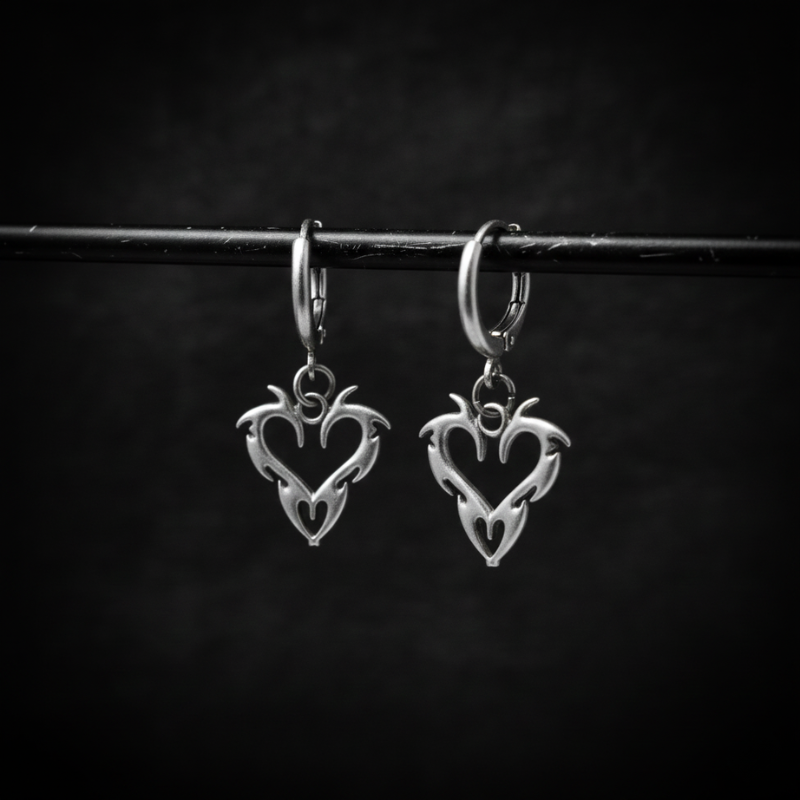 Barb Heart Hoops  GEMMACHIC