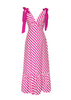 Havannah Tie Midi Dress - Magenta Wave  GEMMACHIC