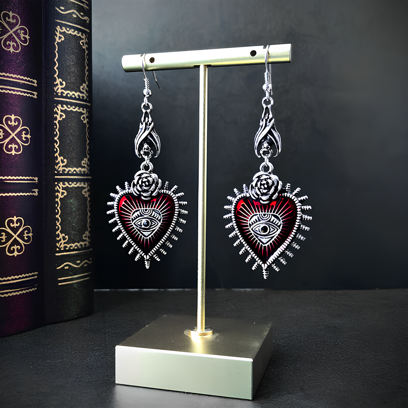 Blood Rose Earrings  GEMMACHIC