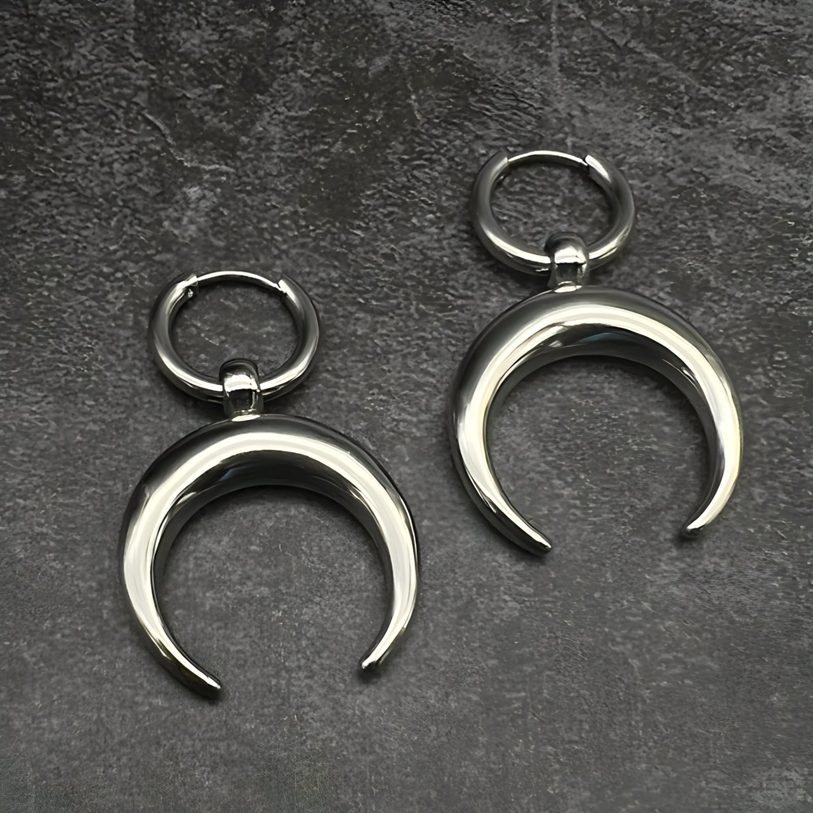 Crescent Moon Earrings  GEMMACHIC