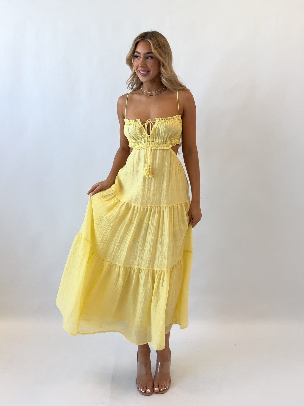 Rochelle Midi Dress - Lemon  GEMMACHIC