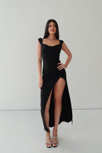 Polly Midi Dress - Black  GEMMACHIC