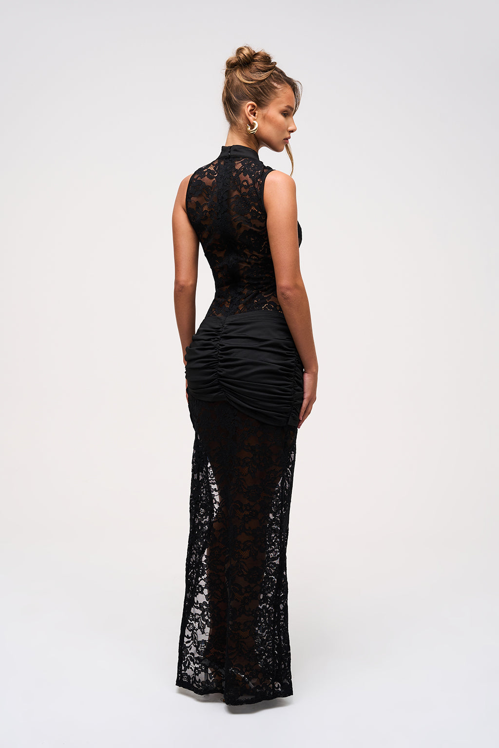 ONYX DRESS Lace Keyhole Maxi Dress in Black  GEMMACHIC