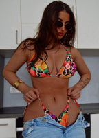 TropiMix ¨C Vibrant Fruit Print Triangle Bikini Set  GEMMACHIC
