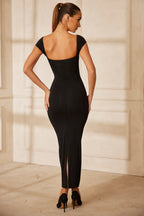 Sweetheart Neckline Maxi Dress in Black  Gemma Chic