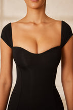 Sweetheart Neckline Maxi Dress in Black  Gemma Chic