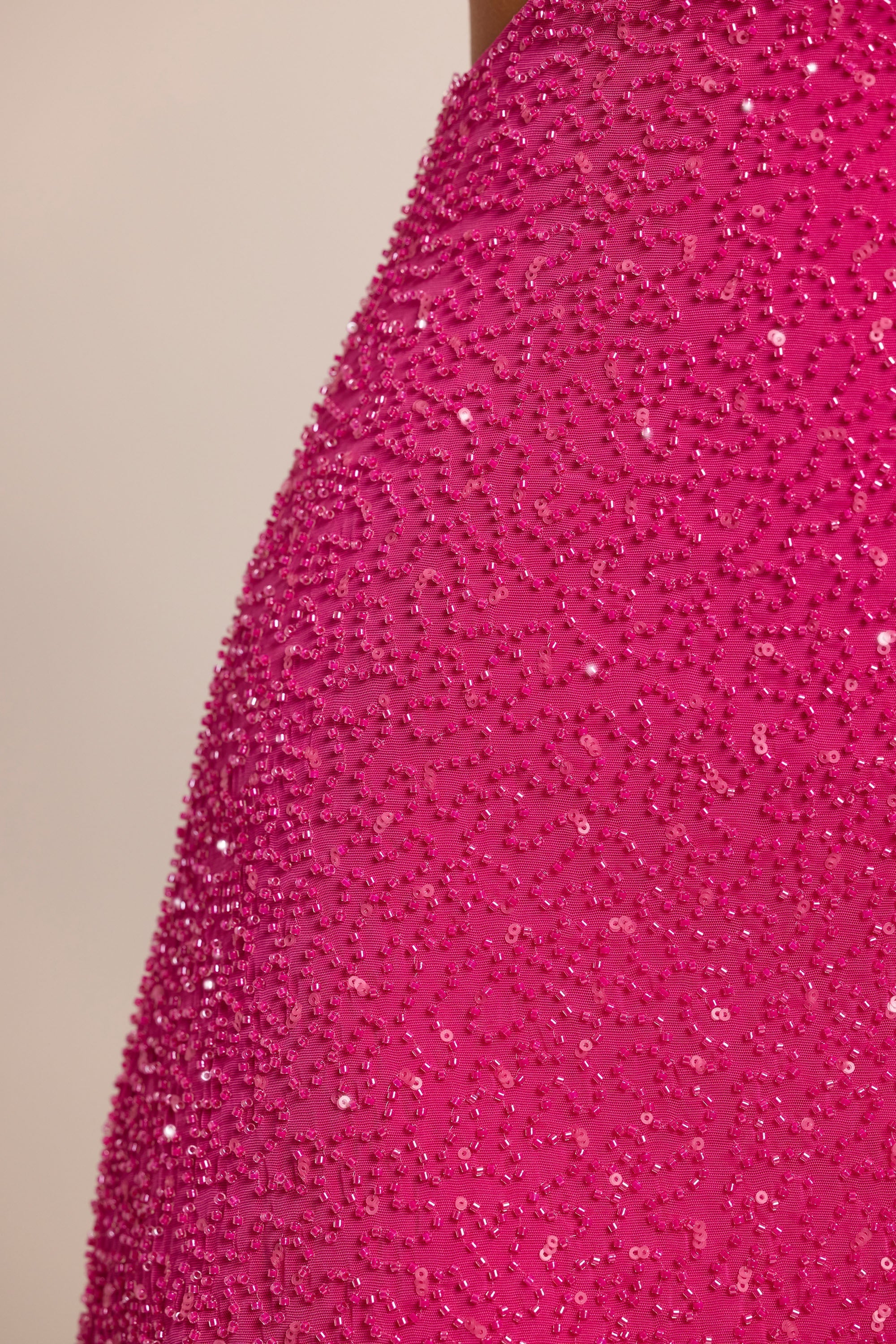 Embellished Cut Out Mini Dress in Fuschia  Gemma Chic