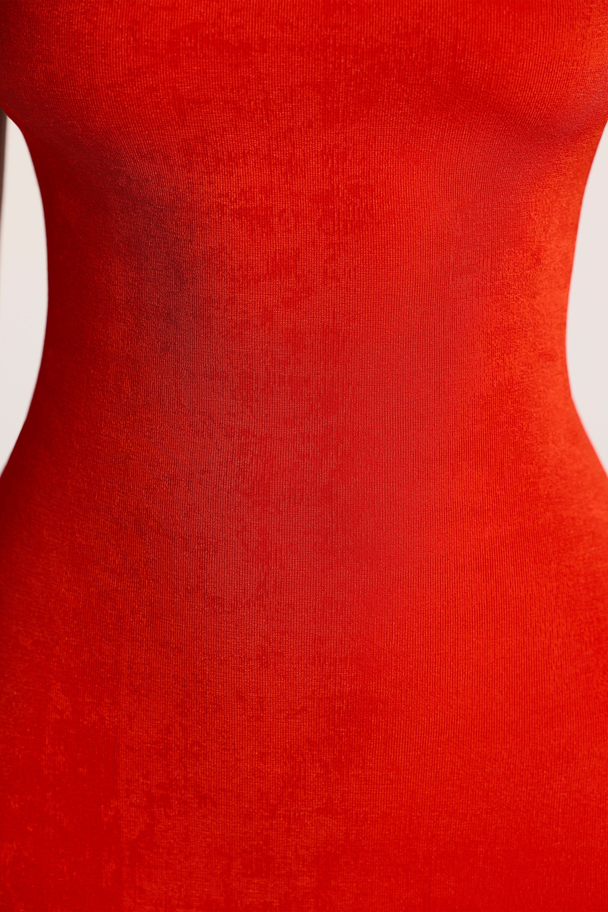 Textured Jersey Open Back Maxi Dress in Fiery Red  Gemma Chic