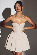 Corset Tulle Mini Dress in Ivory  Gemma Chic