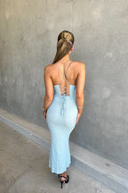 Blue Maxi Dress - SAMPLE SALE  GEMMACHIC