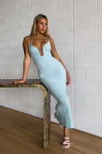 Blue Maxi Dress - SAMPLE SALE  GEMMACHIC