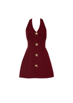 Oaklyn Halter Dress - Burgundy  GEMMACHIC