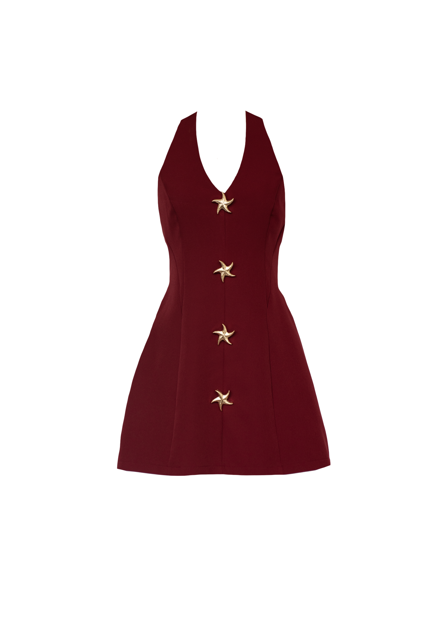 Oaklyn Halter Dress - Burgundy  GEMMACHIC