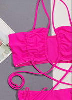 Vivid Fuchsia Wrap-Around Bikini Set  GEMMACHIC