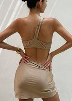 Sable Mirage - One Shoulder Bikini Set with Matching Wrap Skirt  GEMMACHIC